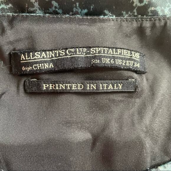 All Saints Heidi Dress Sheath Mini Cocktail Party Petri Blue 2 EUC - Picture 4 of 11